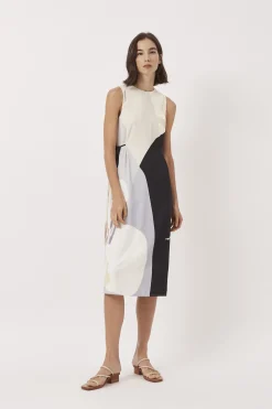 A Place To Be Pleat Shoulder Dress