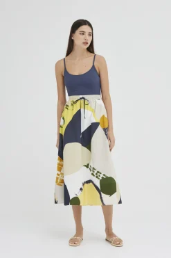 Al Fresco Organic Cotton Midi Skirt