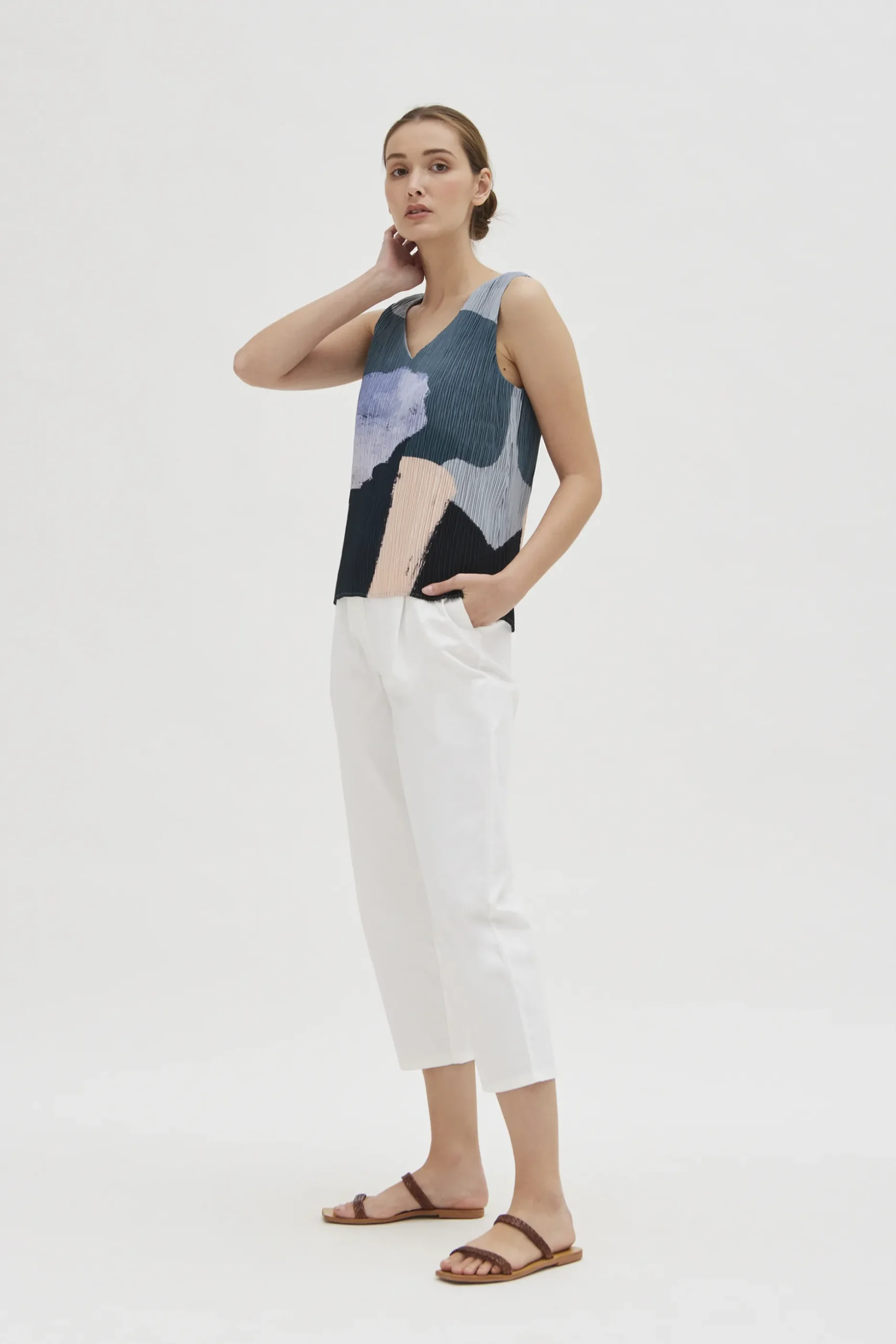 Analogue Pleated Shift Top