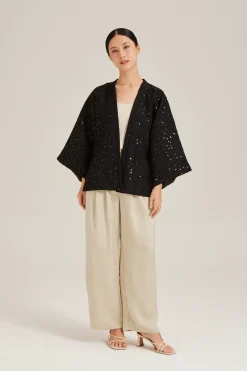 Beaded Open Cardigan