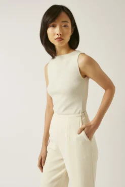 Boat-Neck Knit Top