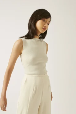 Boat-Neck Knit Top