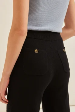 Bouclé Knit Full-Length Pants