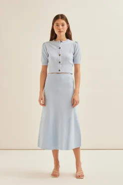 Bouclé Knit Midi Skirt