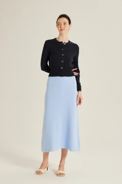 Bouclé Knit Midi Slip Skirt