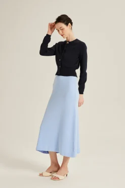 Bouclé Knit Midi Slip Skirt