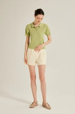 Bouclé Knit Polo Top