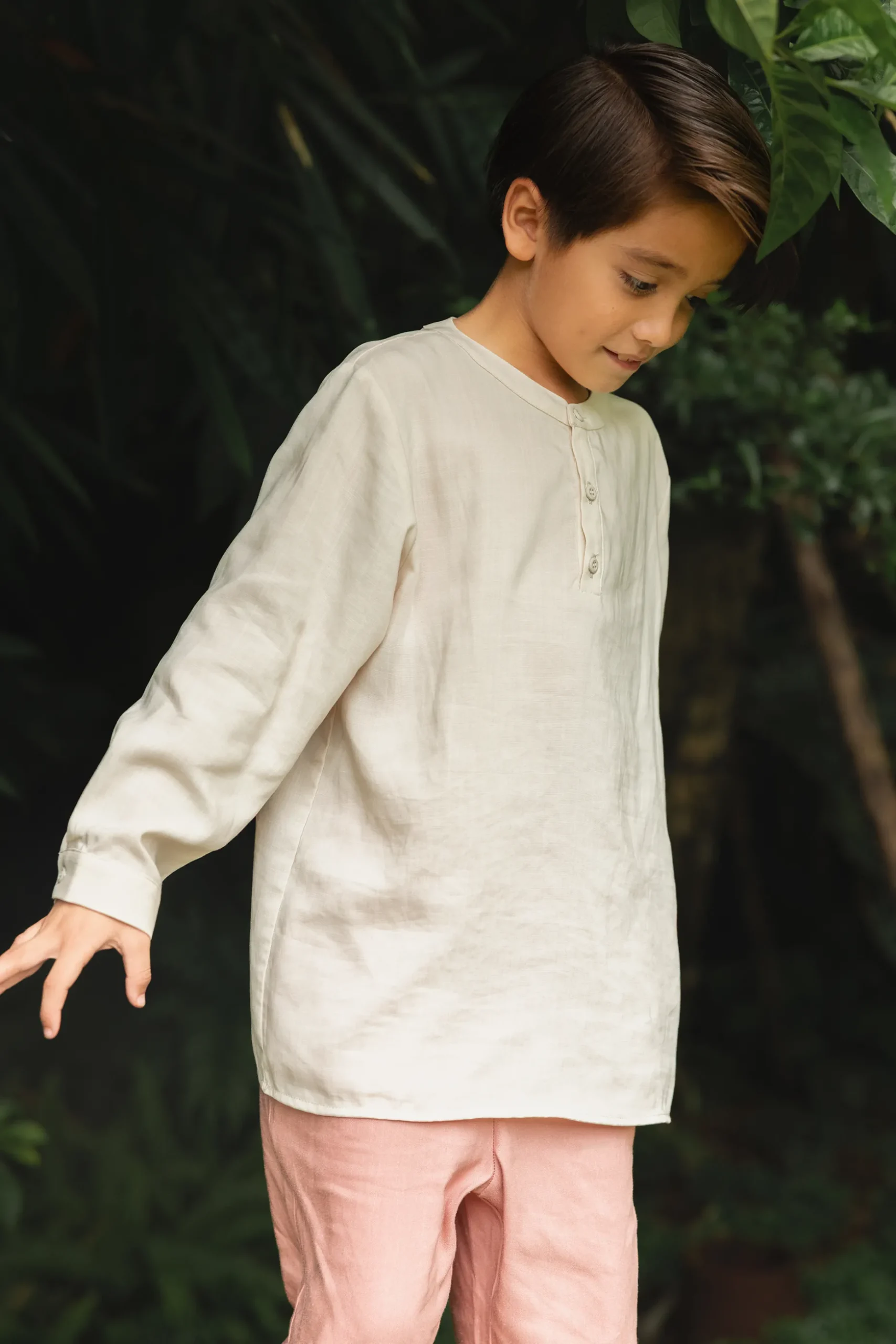 Boy's Half-Placket Long Sleeve Shirt