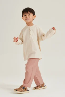 Boy's Half-Placket Long Sleeve Shirt