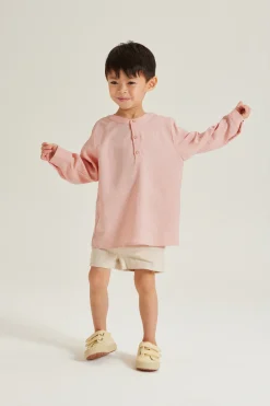 Boy's Half-Placket Long Sleeve Shirt