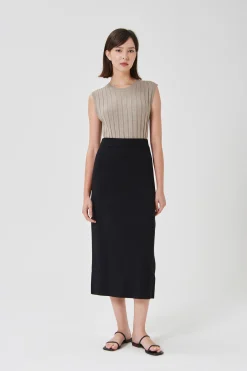 Broad-Hem Knit Skirt