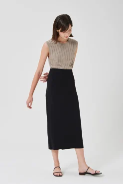 Broad-Hem Knit Skirt