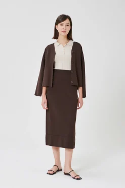 Broad-Hem Knit Skirt