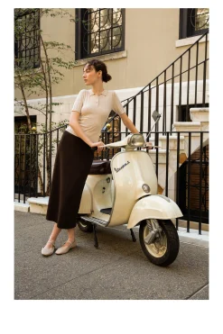 Broad-Hem Knit Skirt