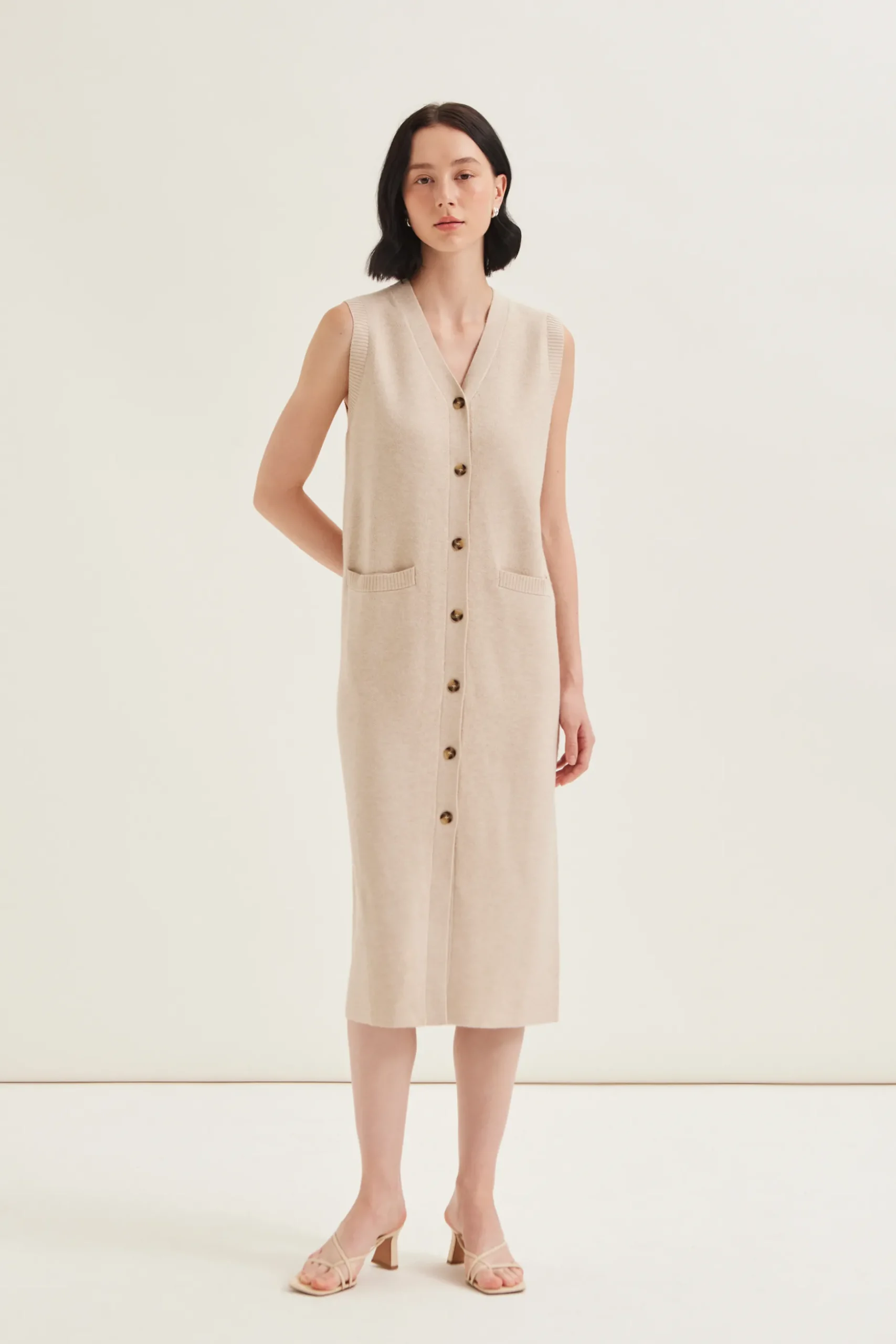 Button Down Jacquard Knit Dress