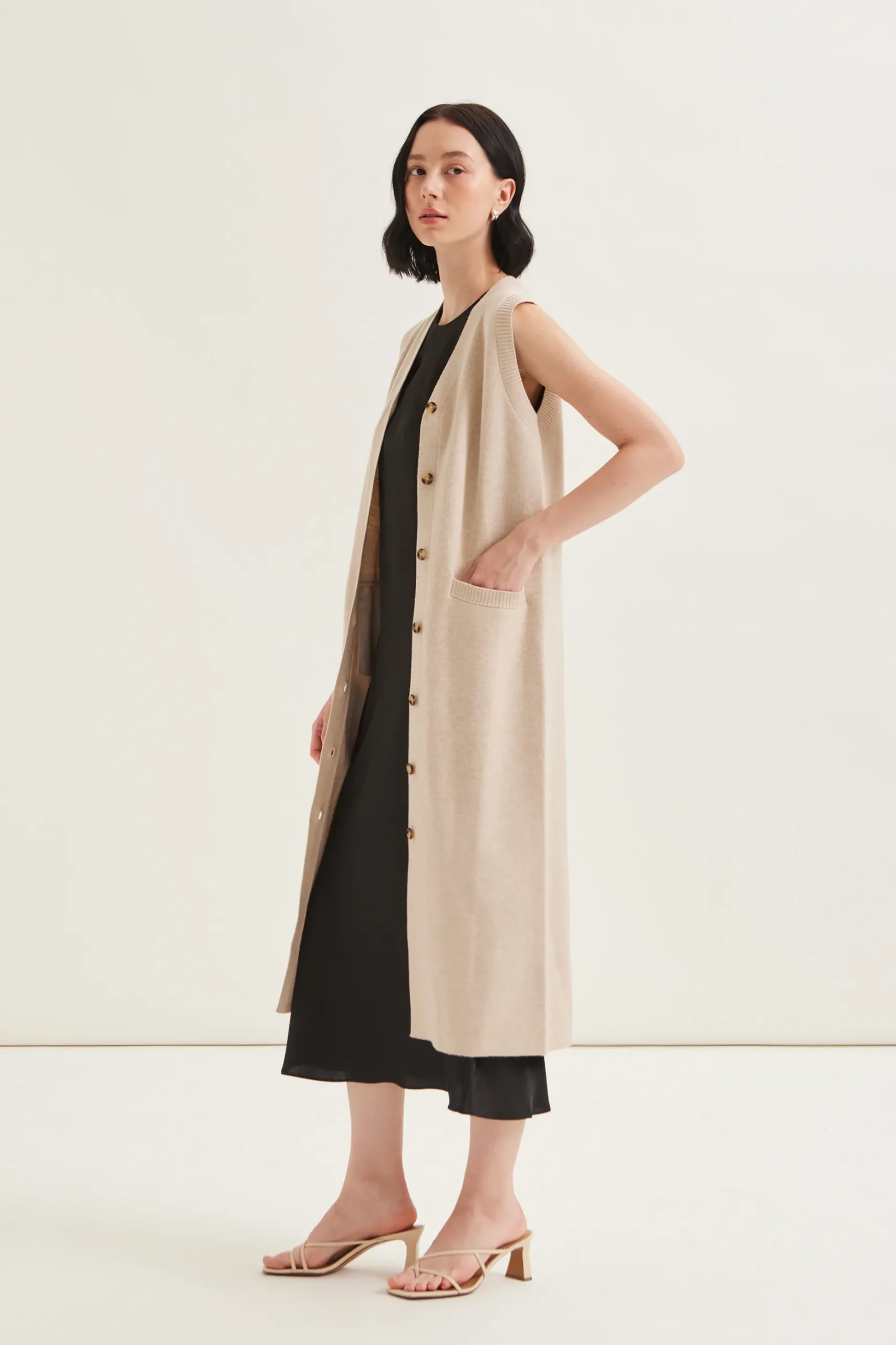 Button Down Jacquard Knit Dress