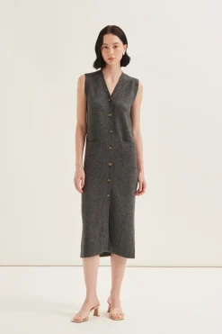 Button Down Jacquard Knit Dress