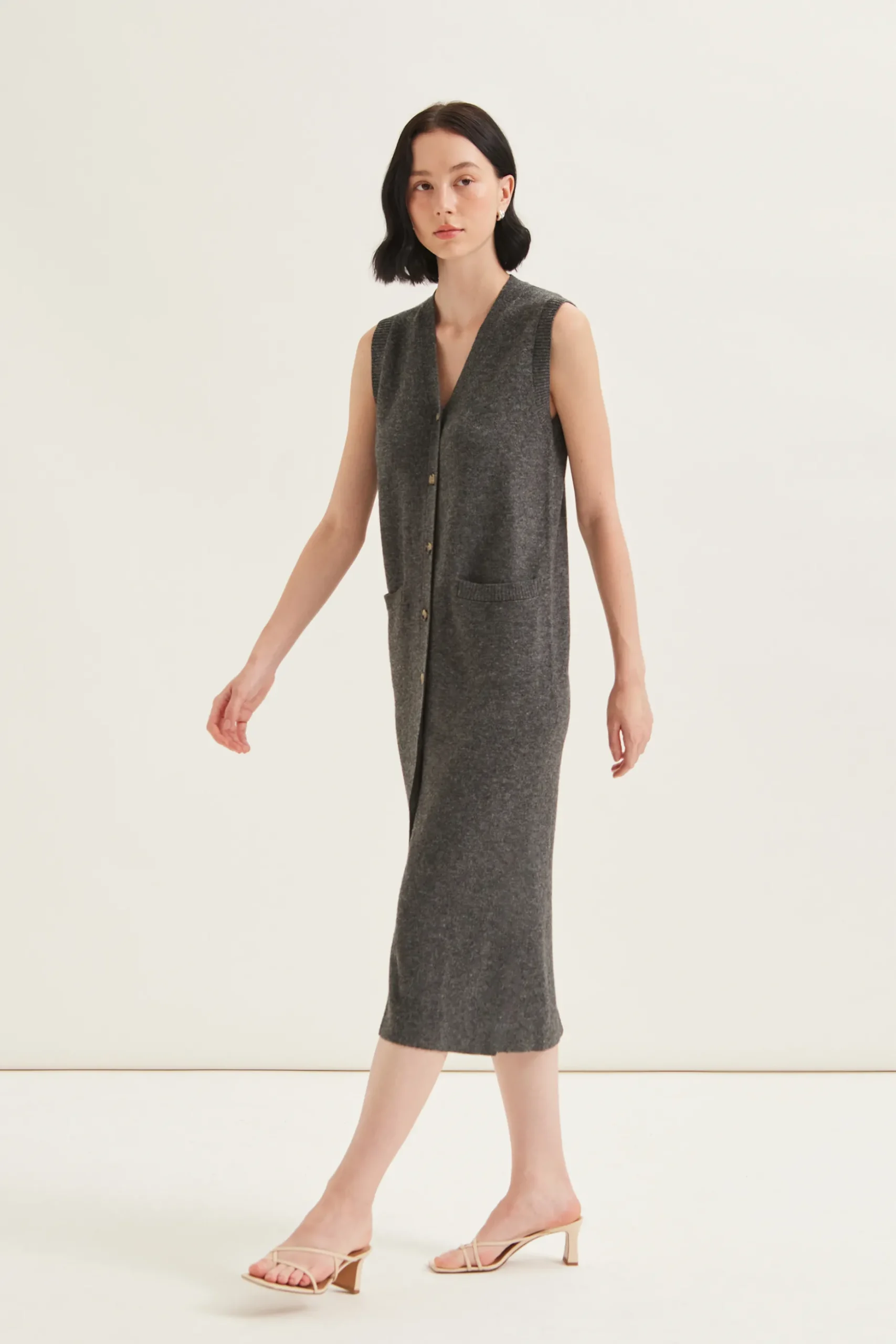 Button Down Jacquard Knit Dress