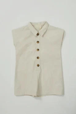 Button-Down Cotton Romper
