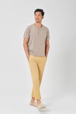 Buttoned-Cuff Straight Leg Trousers