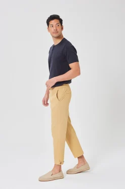 Buttoned-Cuff Straight Leg Trousers