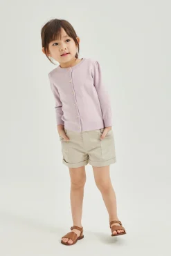 Button-Front Cotton Shorts
