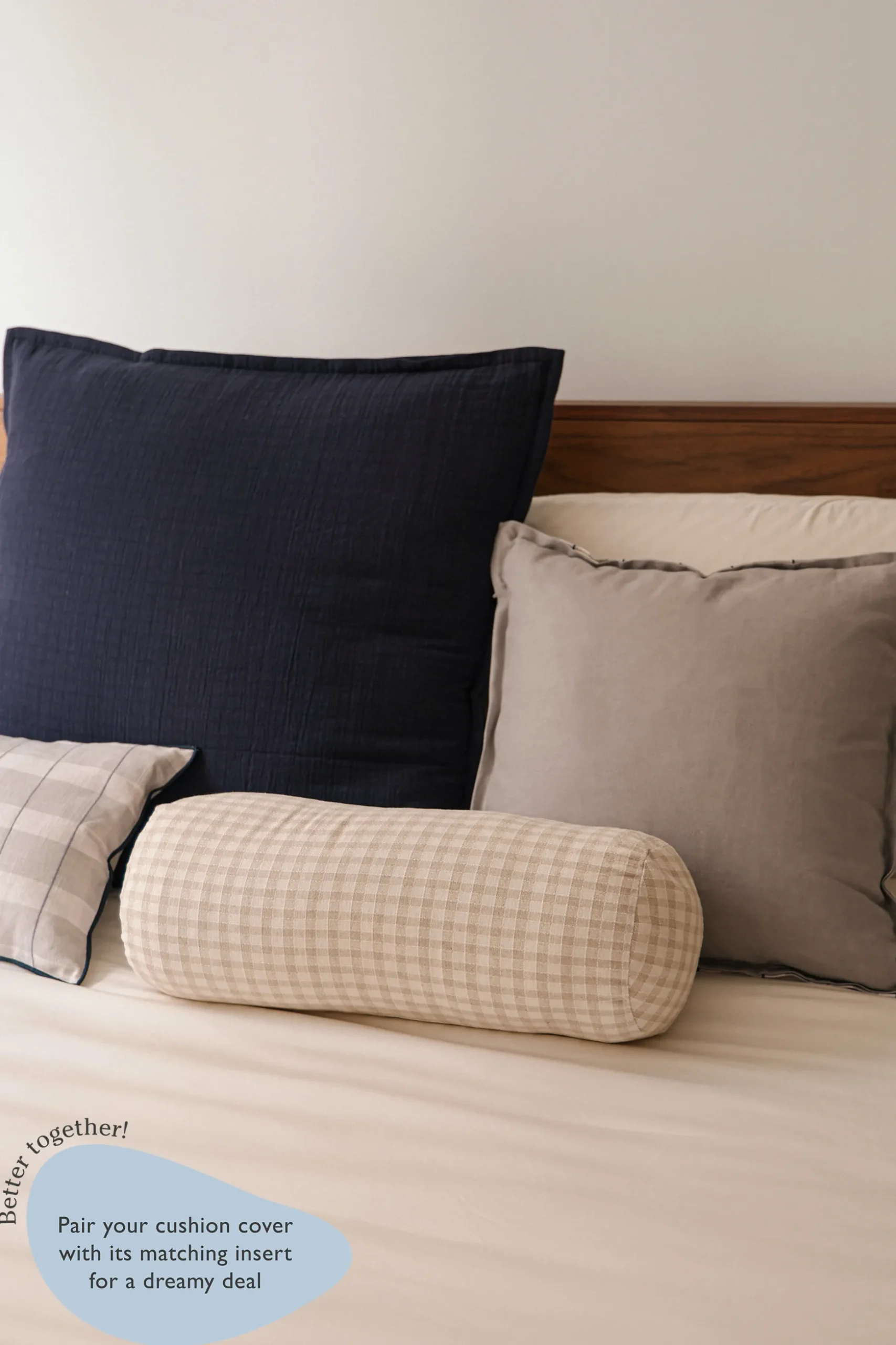 Checkered Mini Bolster Cover