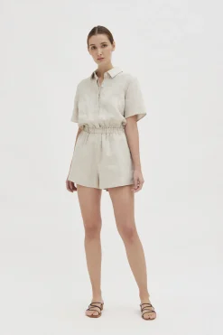 Collared Linen Romper