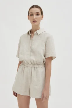Collared Linen Romper