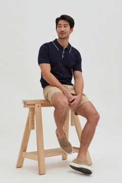 Contrast Collared Knit Shirt