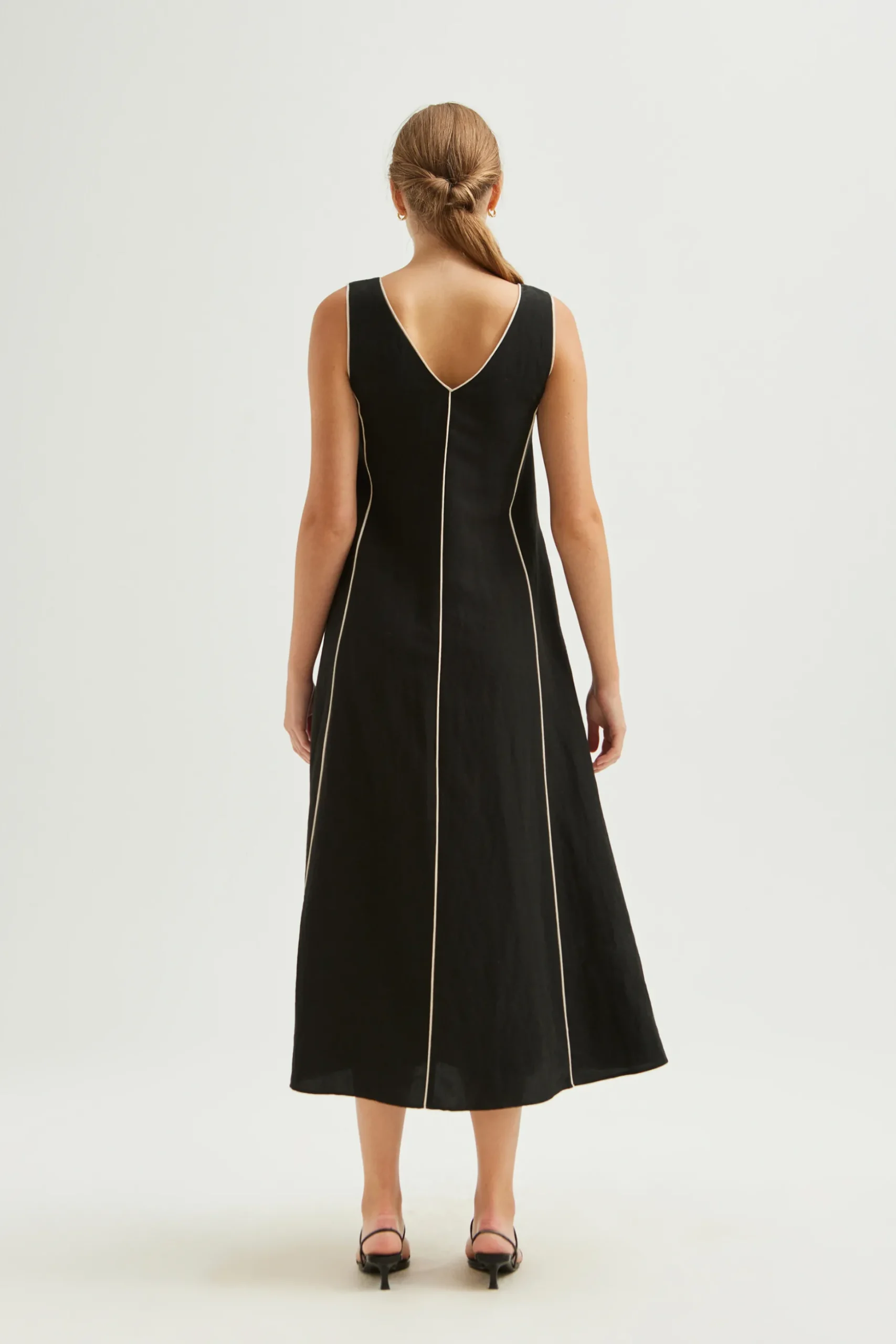 Contrast Piped Maxi Dress