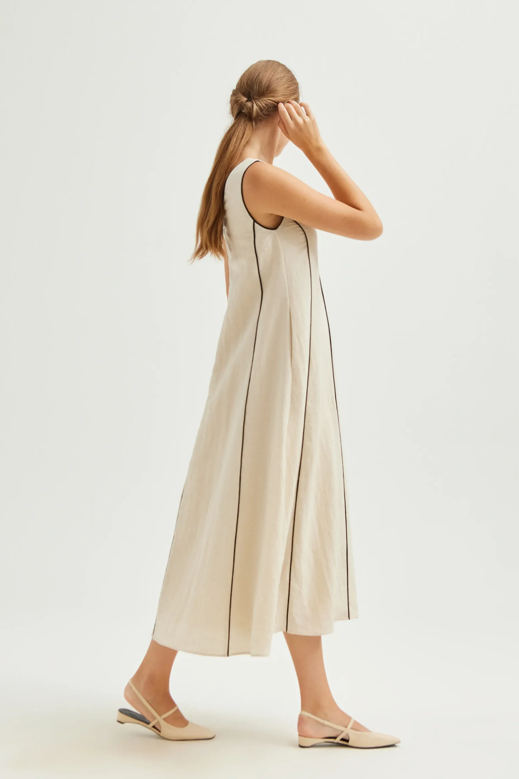 Contrast Piped Maxi Dress