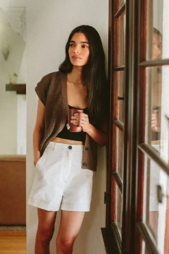 Contrast Stitch Cotton Twill Shorts
