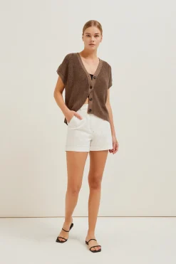 Contrast Stitch Cotton Twill Shorts