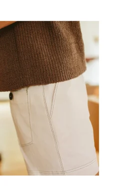 Contrast Stitch Cotton Twill Shorts