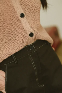 Contrast Stitch Cotton Twill Shorts