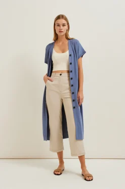 Contrast Stitch Cotton Twill Pants
