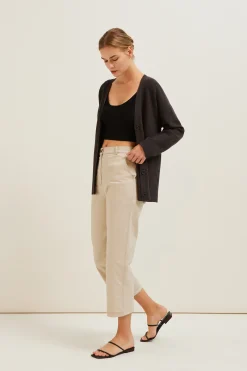 Contrast Stitch Cotton Twill Pants