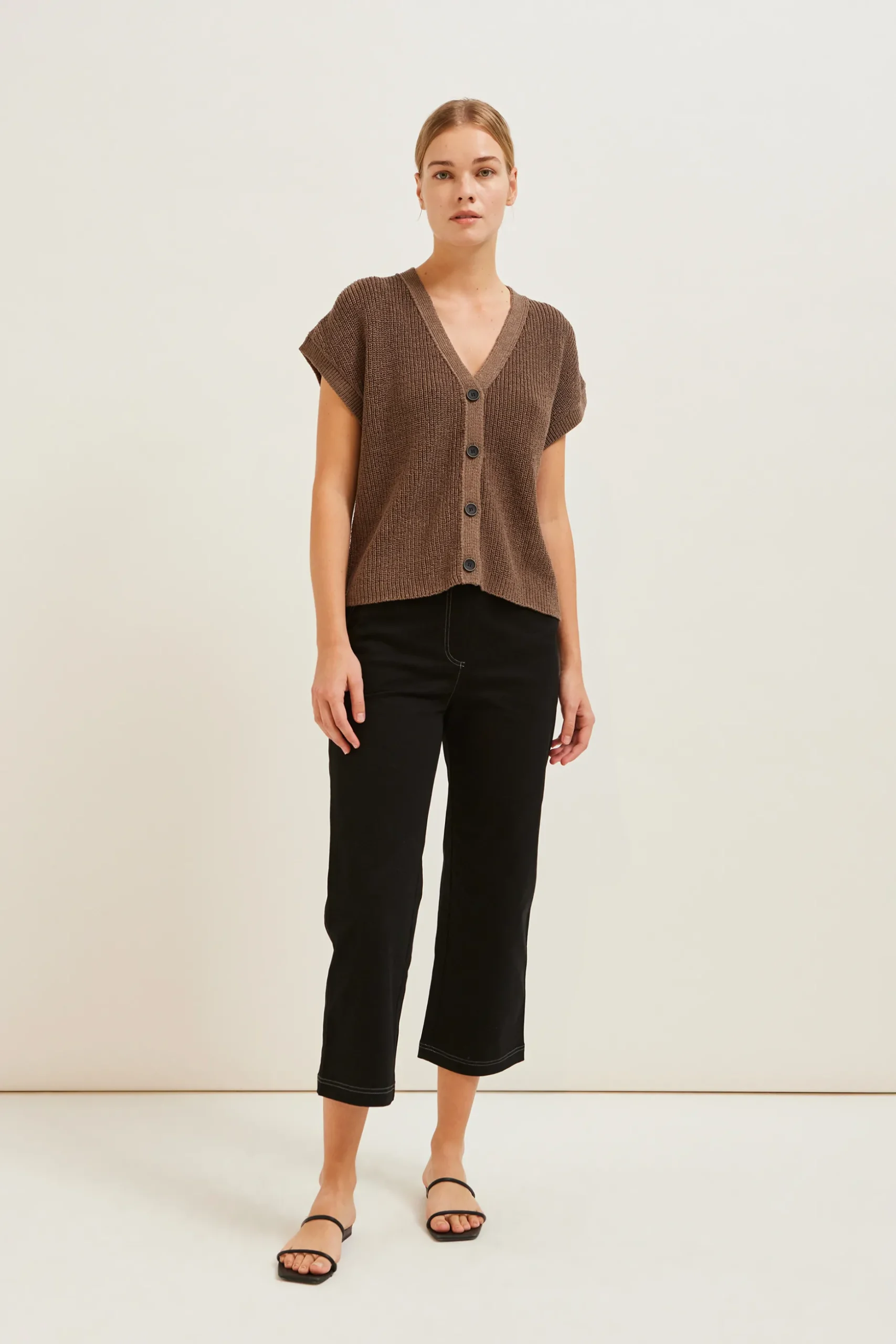 Contrast Stitch Cotton Twill Pants