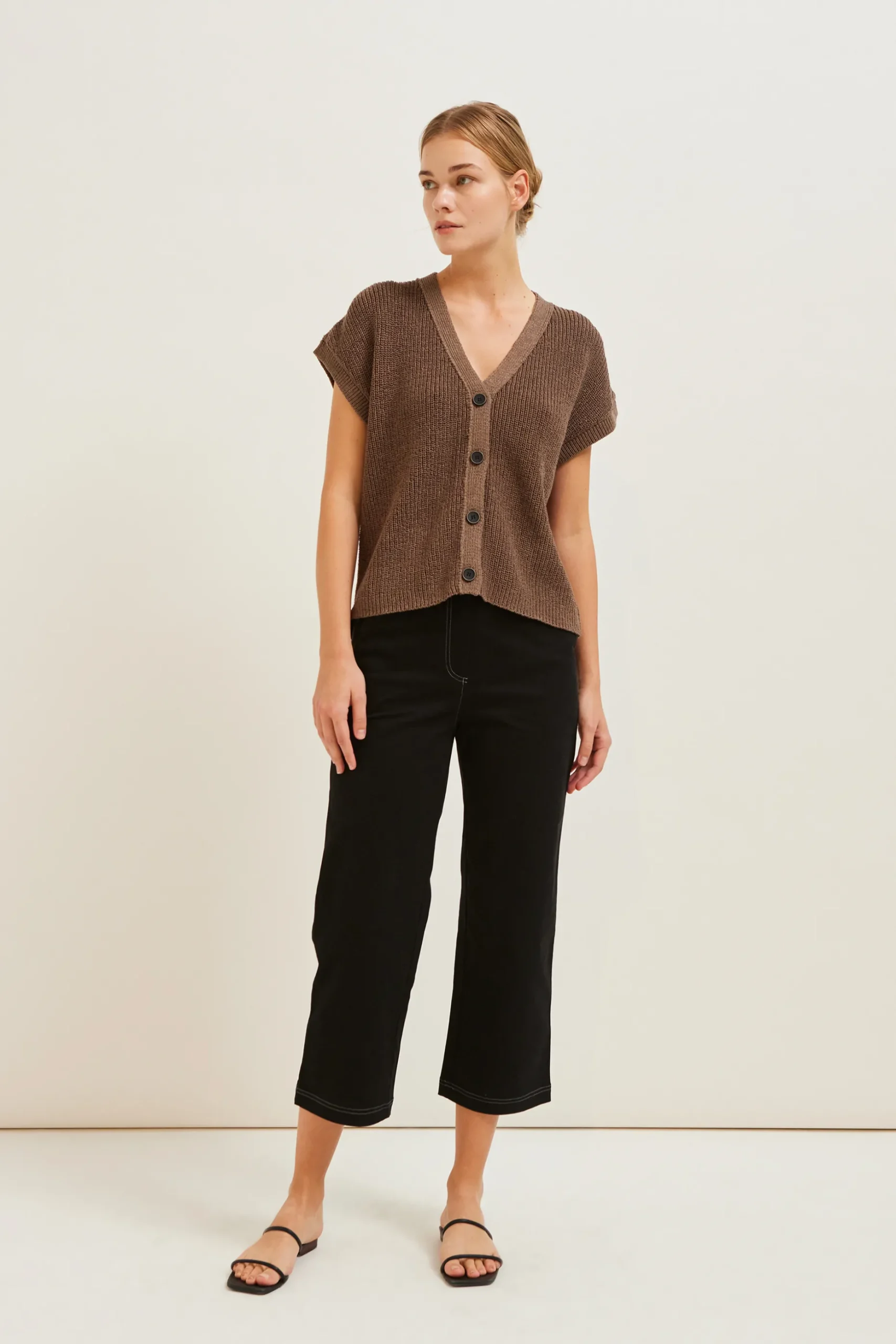 Contrast Stitch Cotton Twill Pants