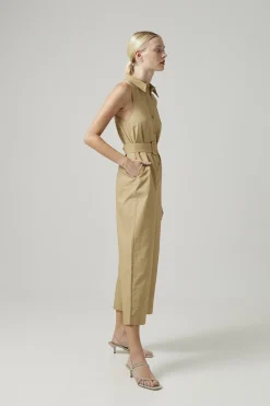 Cotton Belted Jumpsuit