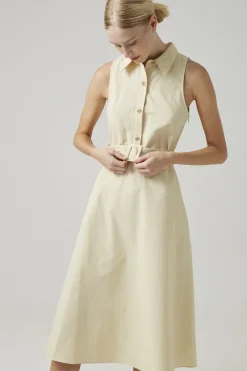 Cotton Belted Midi Dress