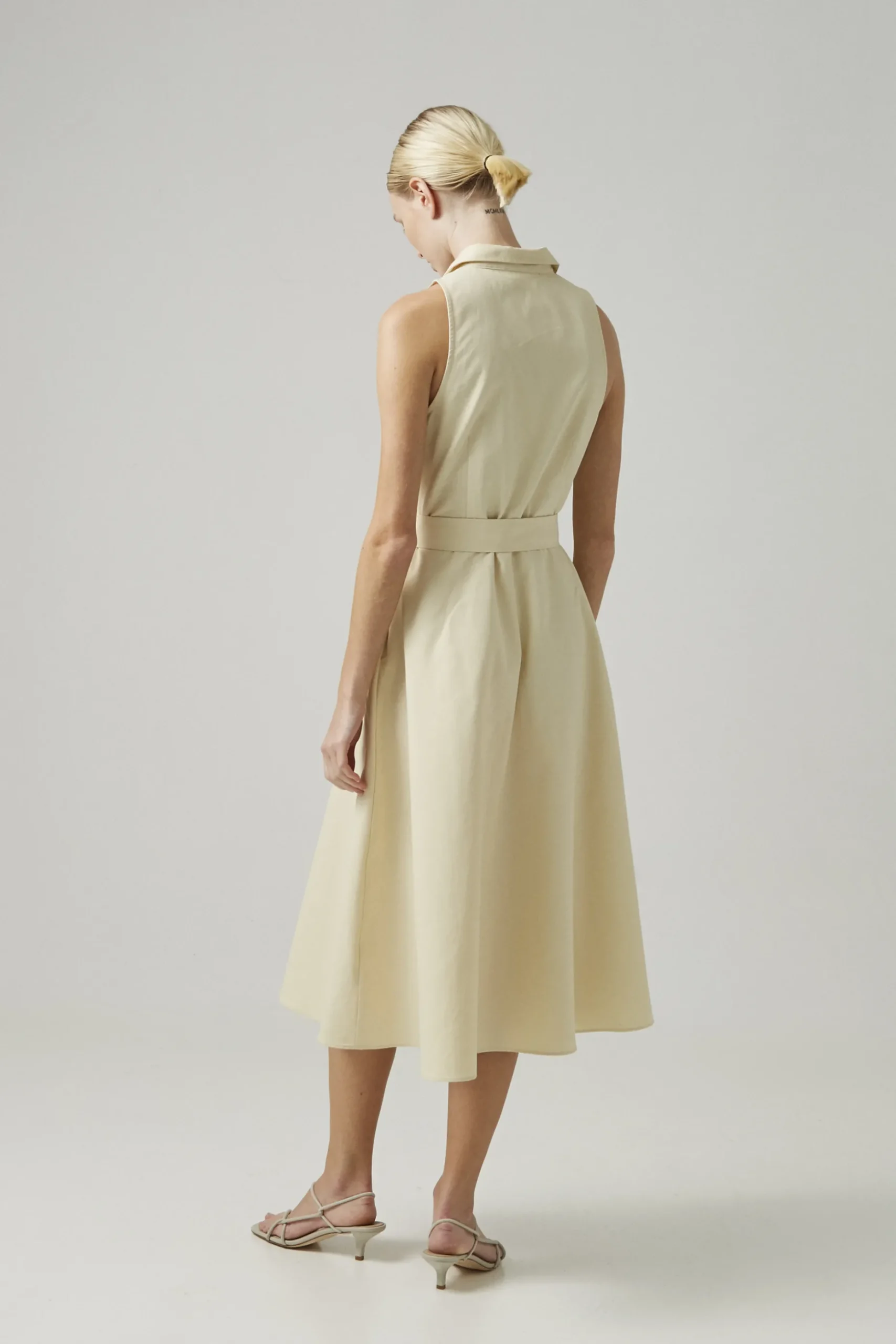 Cotton Belted Midi Dress