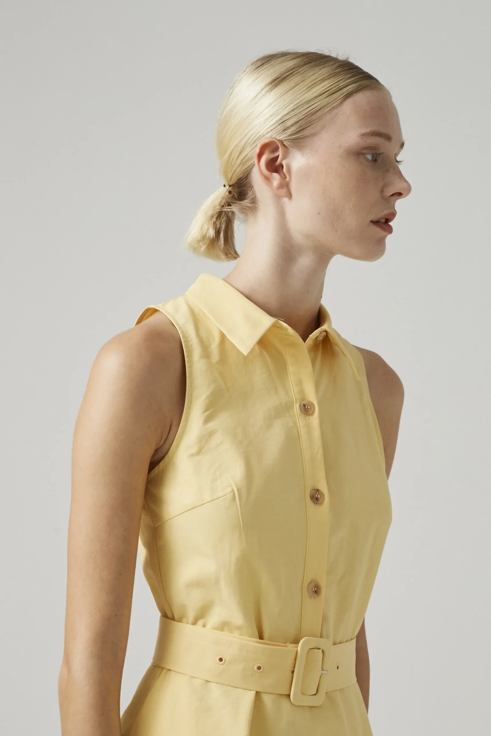 Cotton Belted Midi Dress