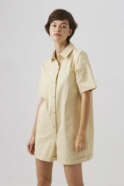Cotton Button-Down Romper