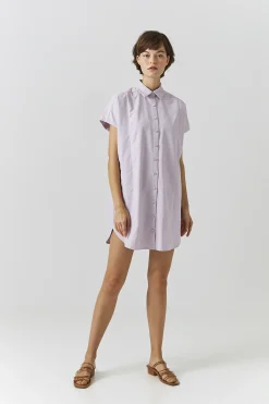 Cotton Button-Down Shift Dress