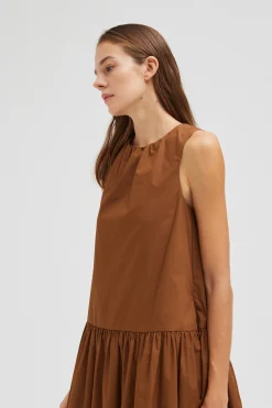 Cotton Drop Waist Midi Dress