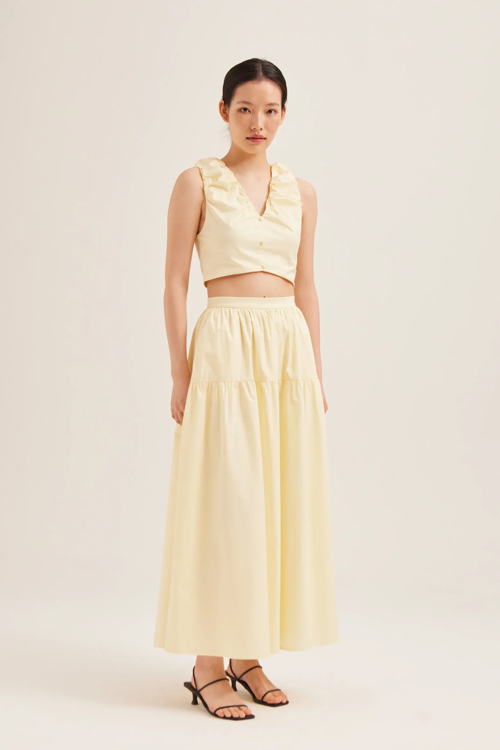Cotton Gathered Crop Top