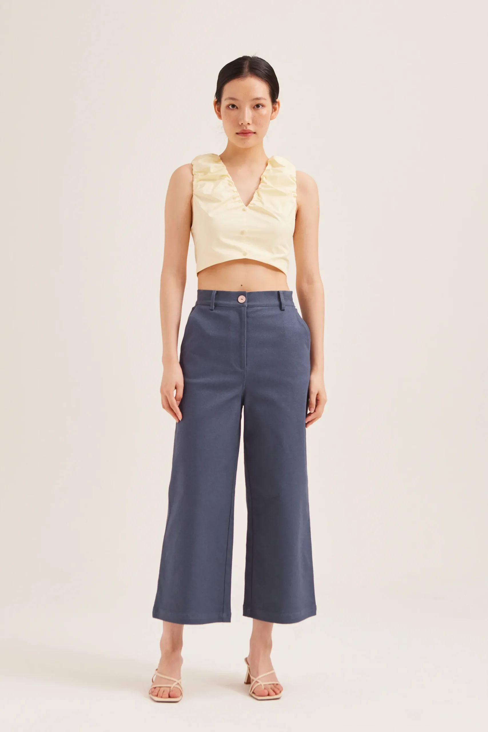Cotton Gathered Crop Top