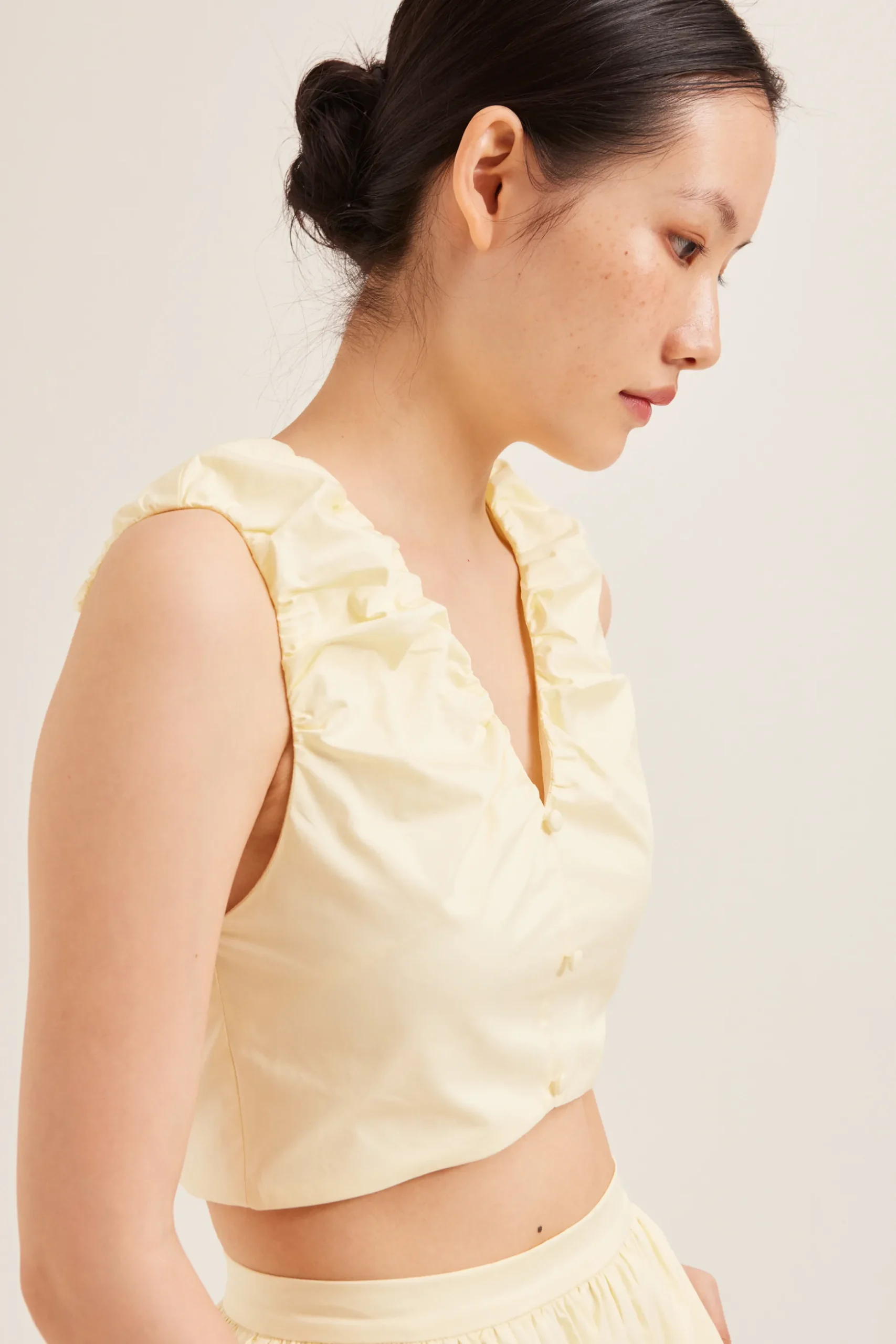 Cotton Gathered Crop Top